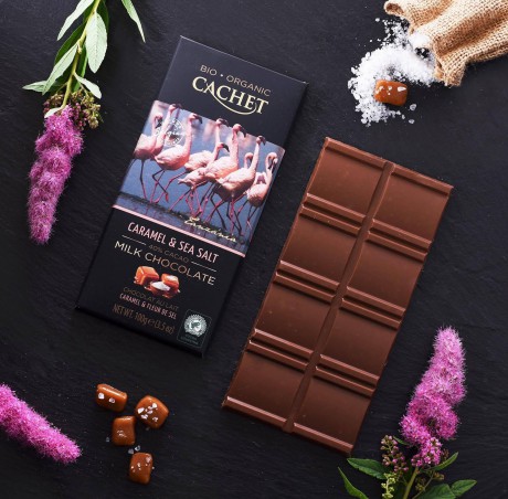 CACHET ORGANIC Mliečna čokoláda 40% - karamel a morská soľ